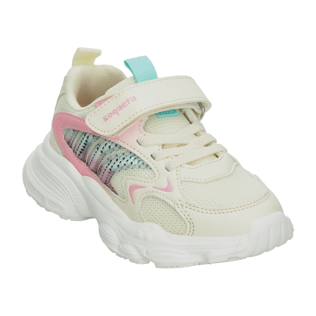 Tenis Niña Coqueta Cremita Casual Infantil T18-26
