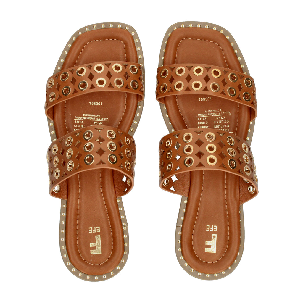 Sandalias Dama Efe Café Casual Mujer